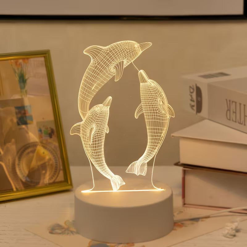 Lampa de veghe cu delfini